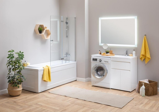 Тумба с раковиной Aquanet Токио 120 R белая напольная, 1 ящик, 2 дверцы