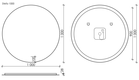 Зеркало Sancos Sfera D1000 c подсветкой
