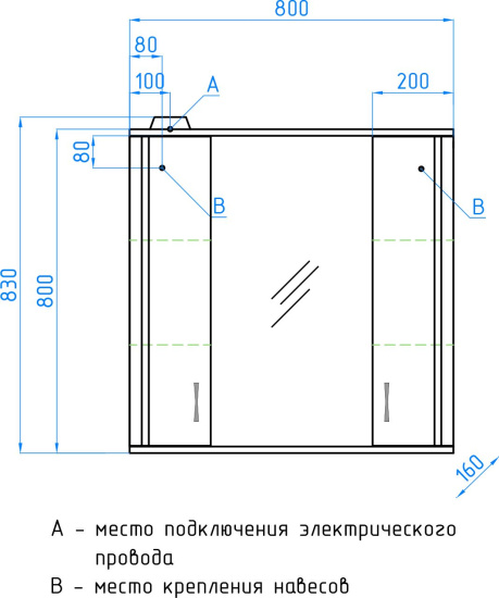 Мебель для ванной Style Line Эко Стандарт №25 82 белая, правая