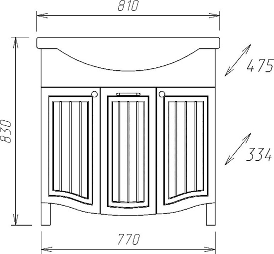 Мебель для ванной Onika Арно-Классик 80.11 белое дерево