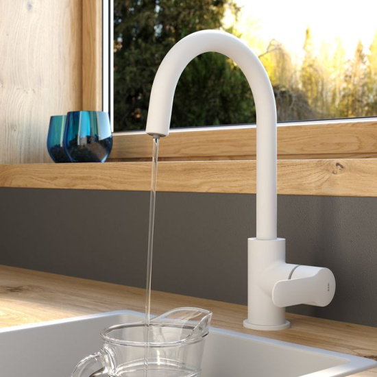 Смеситель для кухни Iddis Cuba CUBWTFJi05 белый