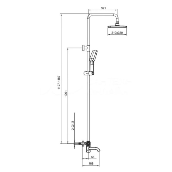Душевая стойка Gappo G2418-26, черный