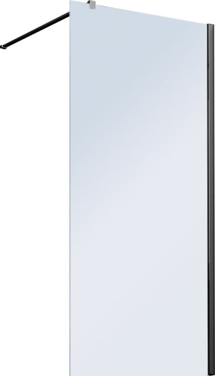 Душевая перегородка Vincea Walk-in VSW-1H900MRB 90 см, профиль матовый чёрный, стекло зеркальное