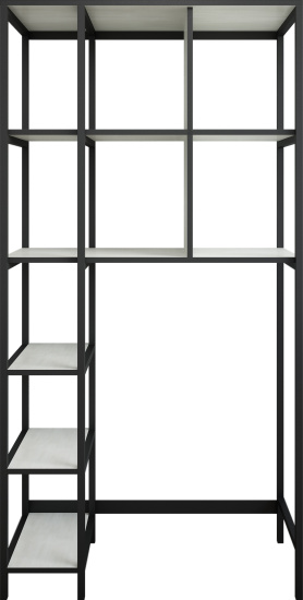 Шкаф Sanflor Лофт северное дерево светлое, черный муар, для стиральной машины