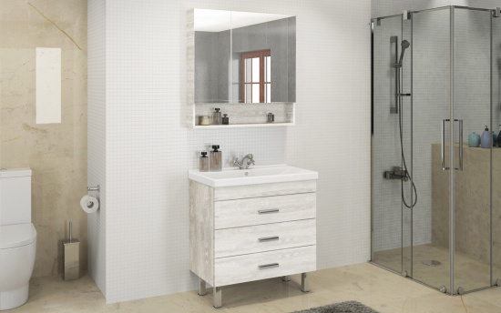 Тумба с раковиной Comforty Никосия 60Н дуб белый