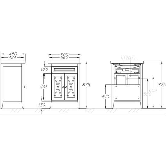 Зеркало Opadiris Палермо 60 белое матовое