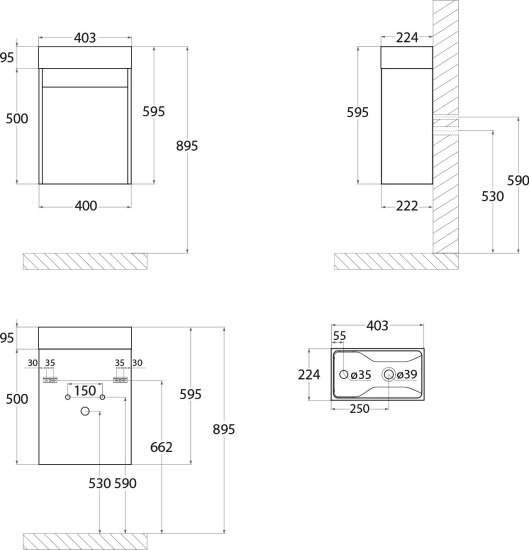 Мебель для ванной Art&Max Family R, 40, подвесная, Pino Siberia