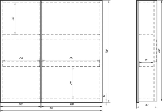 Зеркало-шкаф Owl 1975 Vind 70