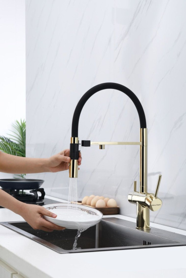 Смеситель для кухни Paulmark Magneto Ma213118-G золото