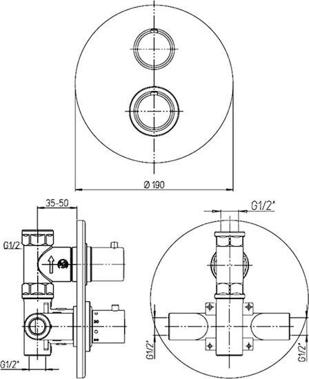 Смеситель для душа Paini Cox 78CR690TH термостат