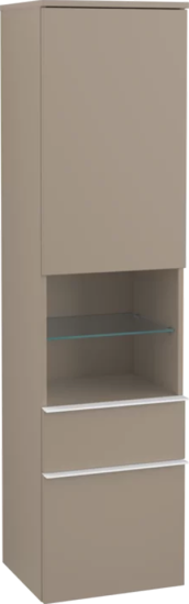 Пенал Villeroy & Boch Venticello A95202 L, truffle grey, с белыми ручками