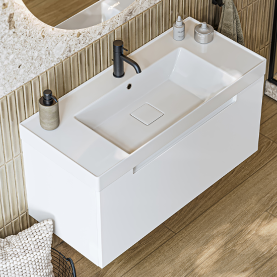 Тумба с раковиной Aqwella Vancouver 100 подвесная, белая