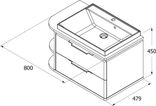 Мебель для ванной Iddis Calipso 80 подвесная, белая, дерево