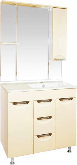 Зеркало Misty Кристи 90 R бежевая эмаль