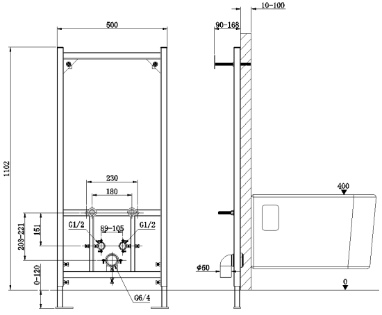 Инсталляция для биде AltroBagno Bidet Frame 651A