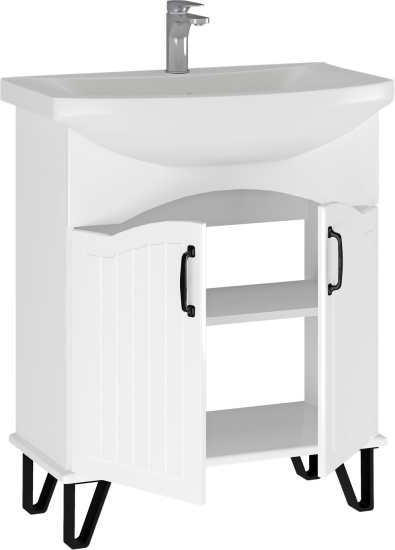 Тумба с раковиной Runo Марсель 65 белая