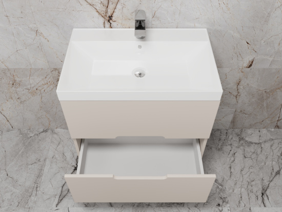 Тумба с раковиной Style Line Матис 70 подвесная, крем