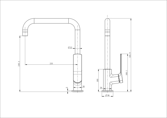 Смеситель для кухни Wonzon & Woghand WW-L1006-CR