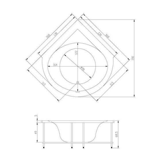 Акриловая ванна Aquatika Опера 168 см Basic