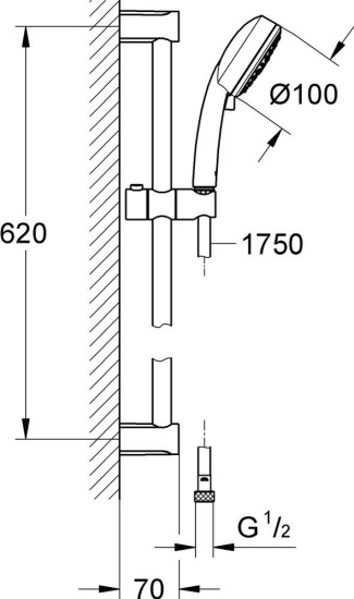 Душевой комплект Grohe BauFlow 29046000 + 27929002 + 28671000