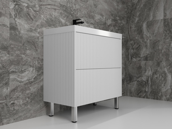Тумба с раковиной Style Line Стокгольм 80 напольная, белый рифленый софт