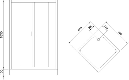 Душевой уголок Royal Bath HP RB90HP-C-BL 90x90 с поддоном