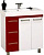 Тумба с раковиной Misty Моника 75 бело-красная эмаль