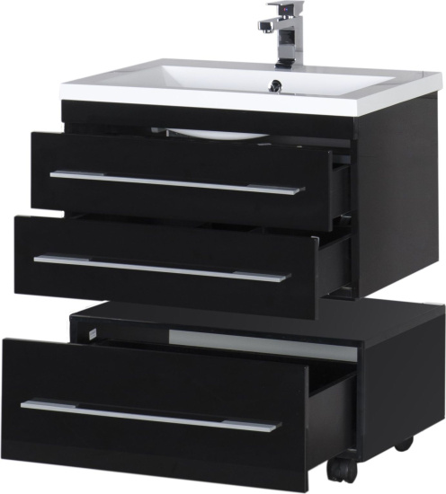 Тумба Aquanet Нота 75 подкатная черная