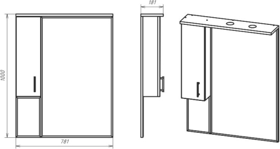 Зеркало Misty Амбра 80 L