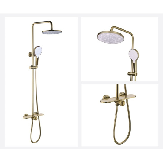 Душевая стойка Bronze de Luxe Icon 80112CG, матовое золото