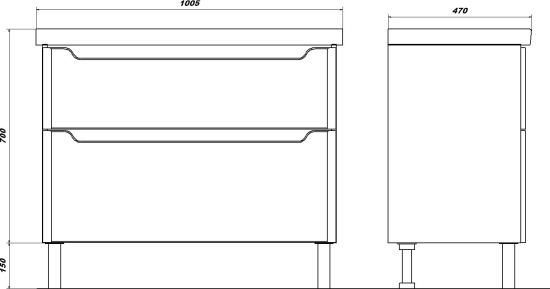 Тумба с раковиной SanStar Lanciano 100