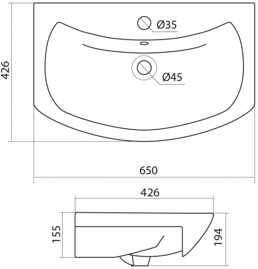 Мебель для ванной Misty Балтика 65 прямая