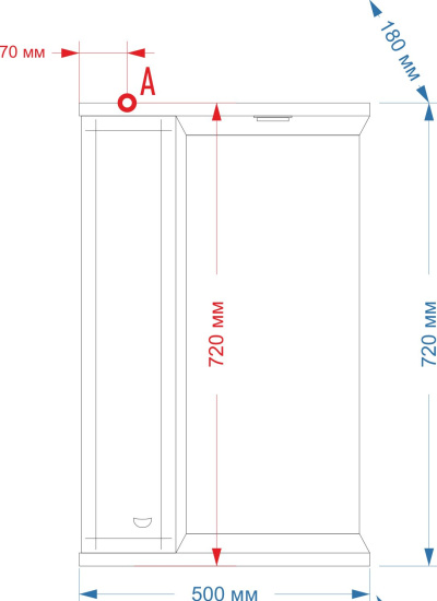 Зеркало Misty Астра 50 L с подсветкой, белый