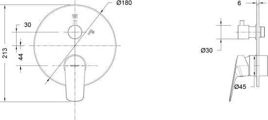 Смеситель для ванны Bravat Rhein PB8429564CP-2-ENG