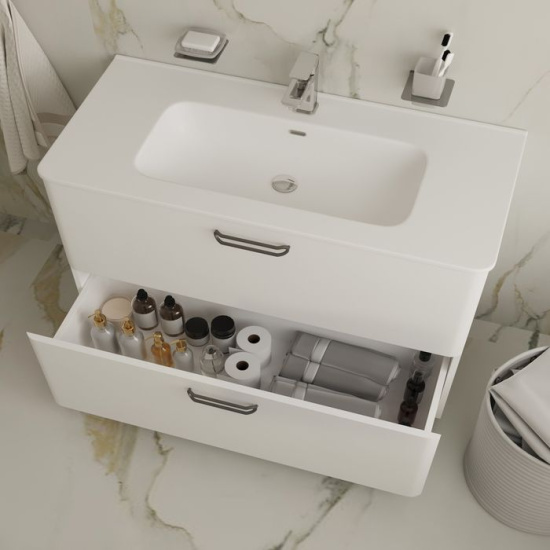 Тумба с раковиной Iddis Brick 100 напольная