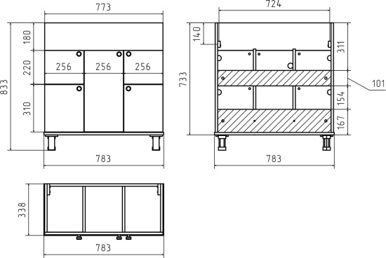 Тумба с раковиной Misty Жардин 85 светло-бежевая