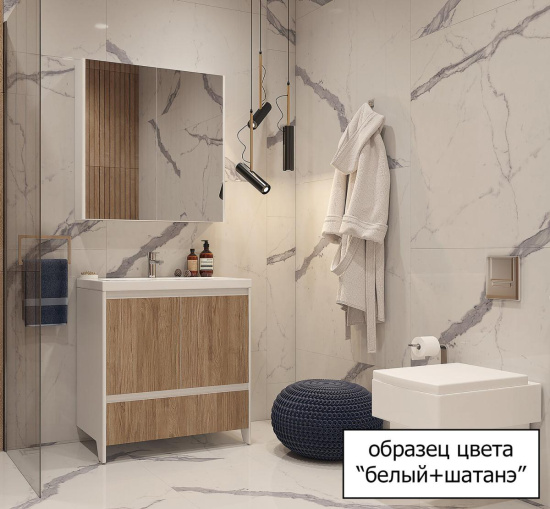 Мебель для ванной Velvex Klaufs 50.2D белая, шатанэ, подвесная