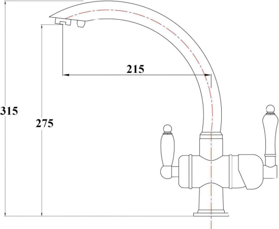 Смеситель для кухни Zorg Sanitary ZR 327 YF BR light