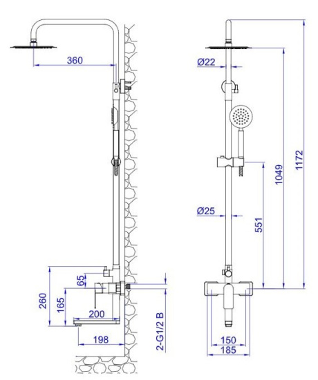 Душевая стойка Esko Beijing ST250BJ