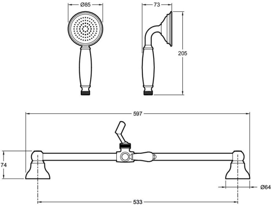 Душевой гарнитур Jacob Delafon Louise E24364-CP