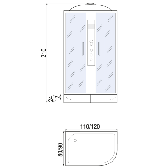 Душевая кабина River Dunay 120/80/24 ТН L