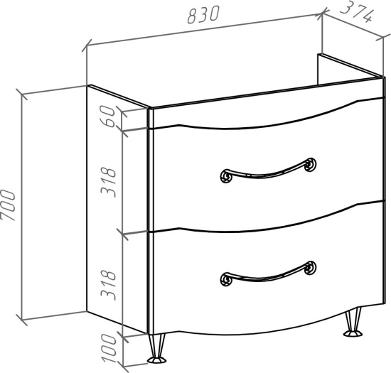 Мебель для ванной Bellezza Сесилия 85 капучино