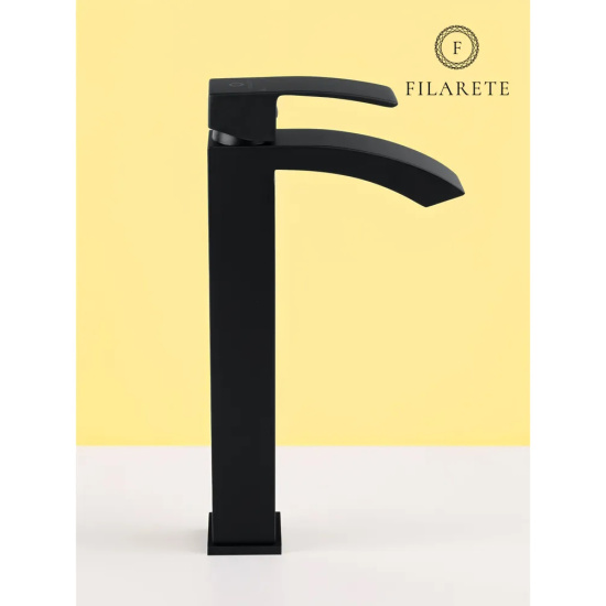 Смеситель для раковины высокий Filarete Waterfall FL6010BL, черный