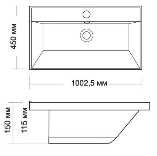 Тумба с раковиной ValenHouse Эйвори 100 подвесная, белая
