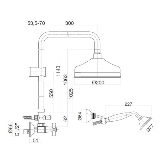 Душевая стойка Webert Armony AM760405060 медь
