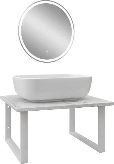 Мебель для ванной Diwo Элиста 60 белый мрамор, с раковиной Moduo 50 Square