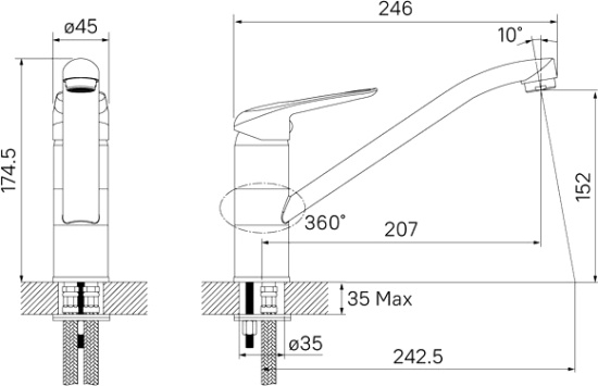 Смеситель для кухни Iddis Male MALWT00i05, белый