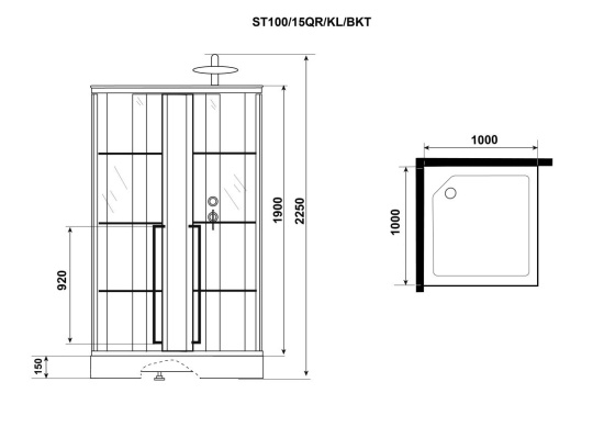 Душевая кабина Niagara Standart ST100/15QR/KL/BKT