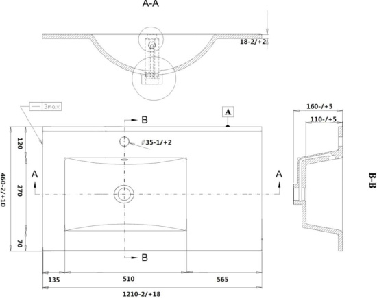 Тумба с раковиной Sanvit Бруно-2 120 L