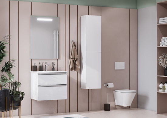 Тумба с раковиной Roca The Gap 60, 2 ящика, белый глянец